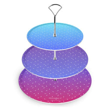 Load image into Gallery viewer, Blues Ombré Sprinkles 3-Tier Cake Stand
