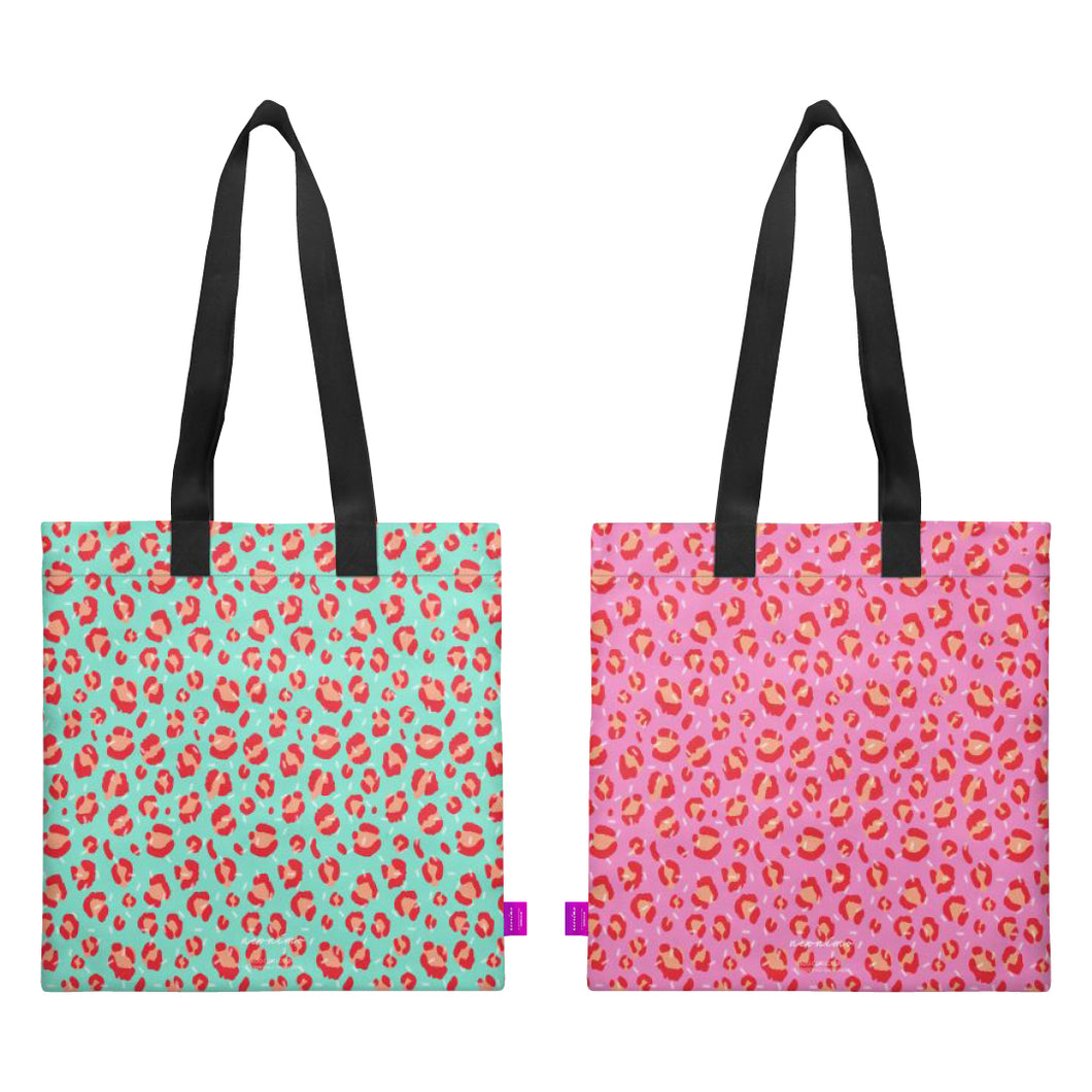 Leopard Print Reversible Organic Cotton Canvas Tote Bag