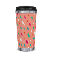 Load image into Gallery viewer, Bowie Bolts Peach Thermal Travel Mug

