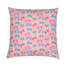 Load image into Gallery viewer, Cassette Tapes Bubblegum / Icegum Reversible Cushion
