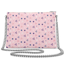 Load image into Gallery viewer, Triangle Geometric Blush Leather Crossbody/Clutch Bag
