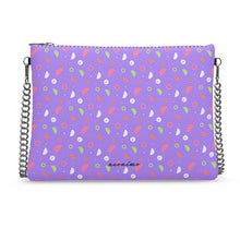 Load image into Gallery viewer, Crescent Geometric Lilac Leather Crossbody/Clutch Bag
