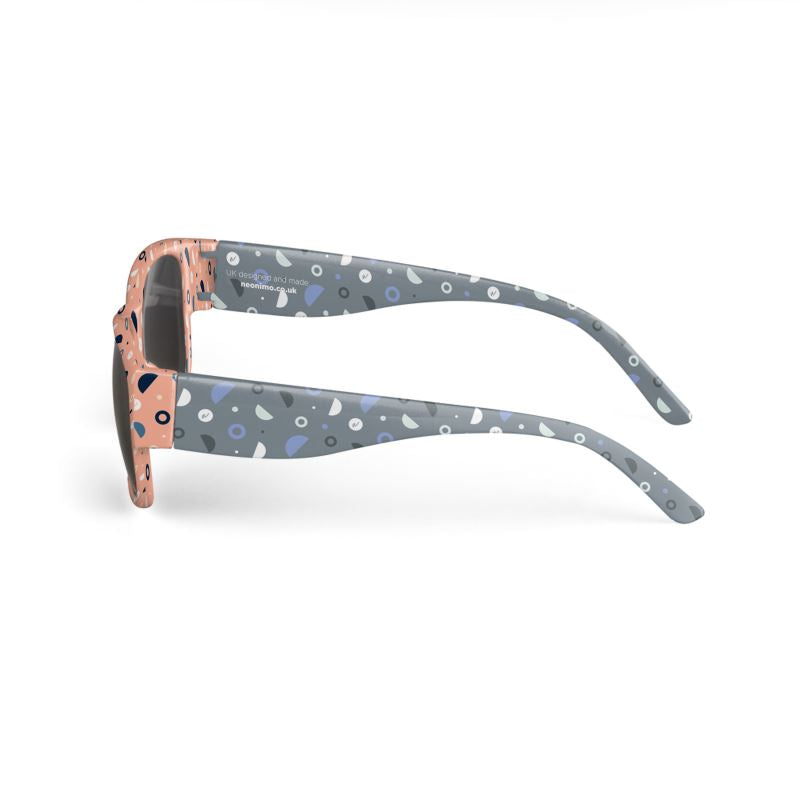 Crescent Geometric Pop / Gravel Unisex Sunglasses