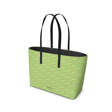 Load image into Gallery viewer, Triangle Geometric Lime Leather Tote Bag

