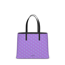 Load image into Gallery viewer, Crescent Geometric Lilac Leather Tote Bag
