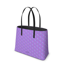 Load image into Gallery viewer, Crescent Geometric Lilac Leather Tote Bag
