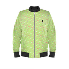 Load image into Gallery viewer, Triangle Geometric Lime Men&#39;s Bomber Jacket
