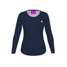 Load image into Gallery viewer, Women&#39;s Recycled Long Sleeve Fitted T-shirt Blackcurrant Navy
