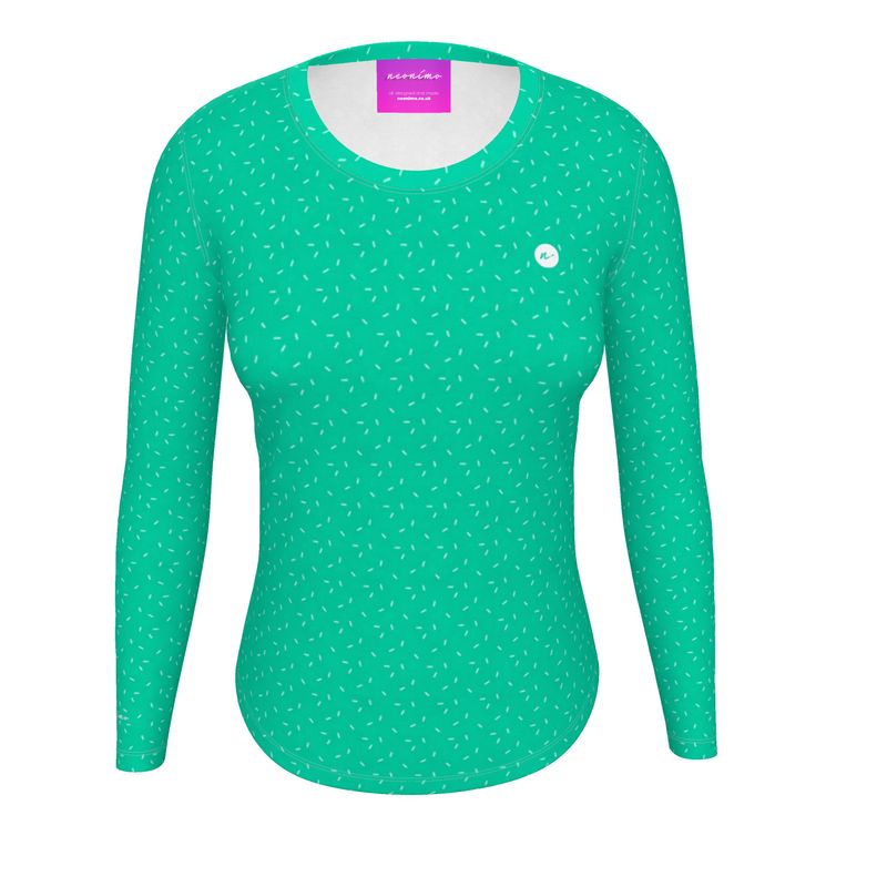 Women's Recycled Long Sleeve Fitted T-shirt Melon Green