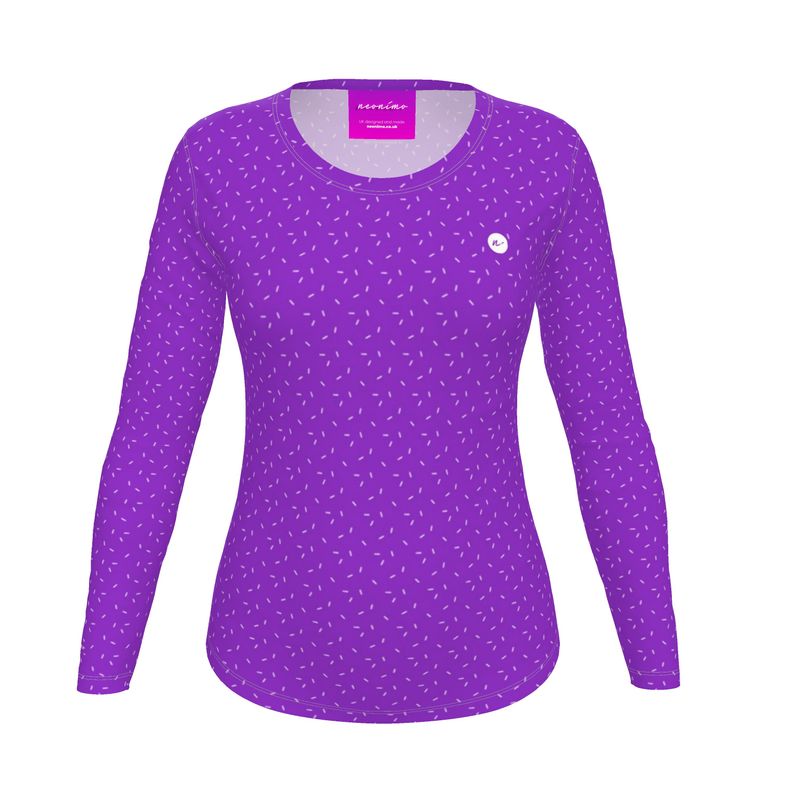 Women's Recycled Long Sleeve Fitted T-shirt Blueberry Purple