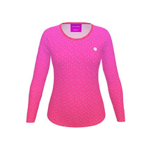 Load image into Gallery viewer, Women&#39;s Recycled Long Sleeve Fitted T-shirt Hot Pink Ombré
