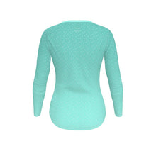 Load image into Gallery viewer, Women&#39;s Recycled Long Sleeve Fitted T-shirt Mint Green Ombré
