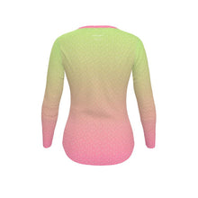 Load image into Gallery viewer, Women&#39;s Recycled Long Sleeve Fitted T-shirt Electric Pink Ombré
