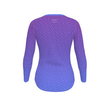 Load image into Gallery viewer, Women&#39;s Recycled Long Sleeve Fitted T-shirt Grape Purple Ombré
