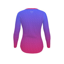 Load image into Gallery viewer, Women&#39;s Recycled Long Sleeve Fitted T-shirt Electric Purple Ombré
