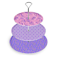 Load image into Gallery viewer, Geometric Print 3-Tier Cake Stand
