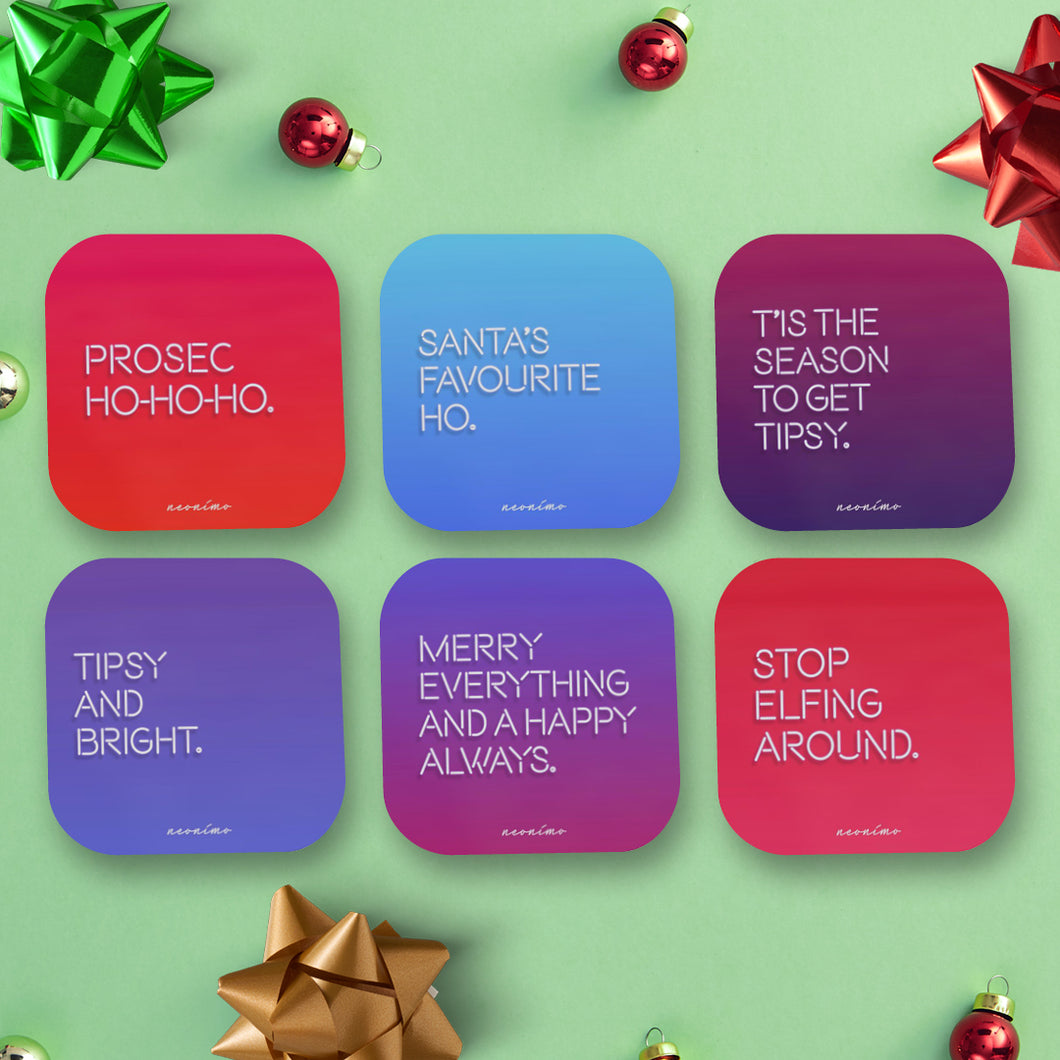 Sassy Christmas Coasters Multi Design 6-Pack #1