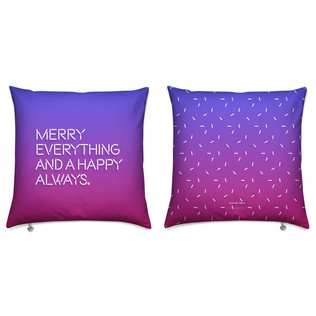Merry Everything Happy Always Christmas Reversible Cushion