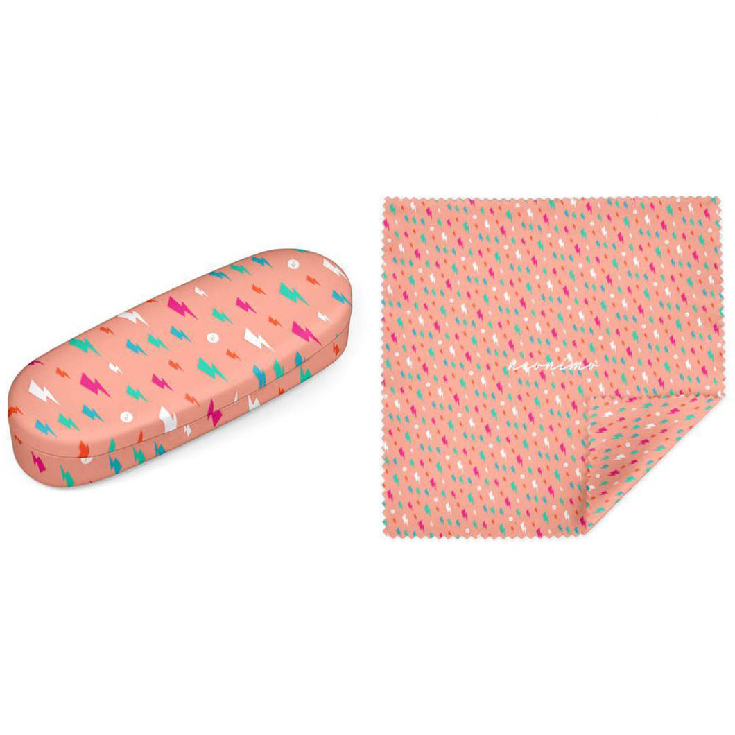 Bowie Bolts Peach Hard Glasses Case