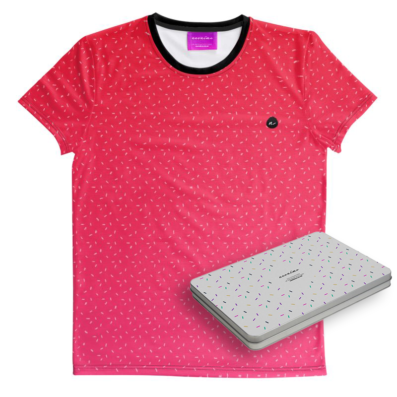 Unisex Recycled T-shirt Cerise Red Ombré With Gift Box