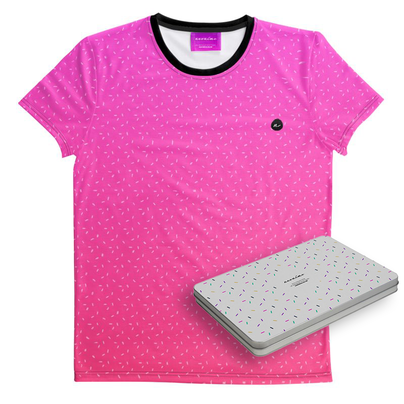 Unisex Recycled T-shirt Hot Pink Ombré With Gift Box