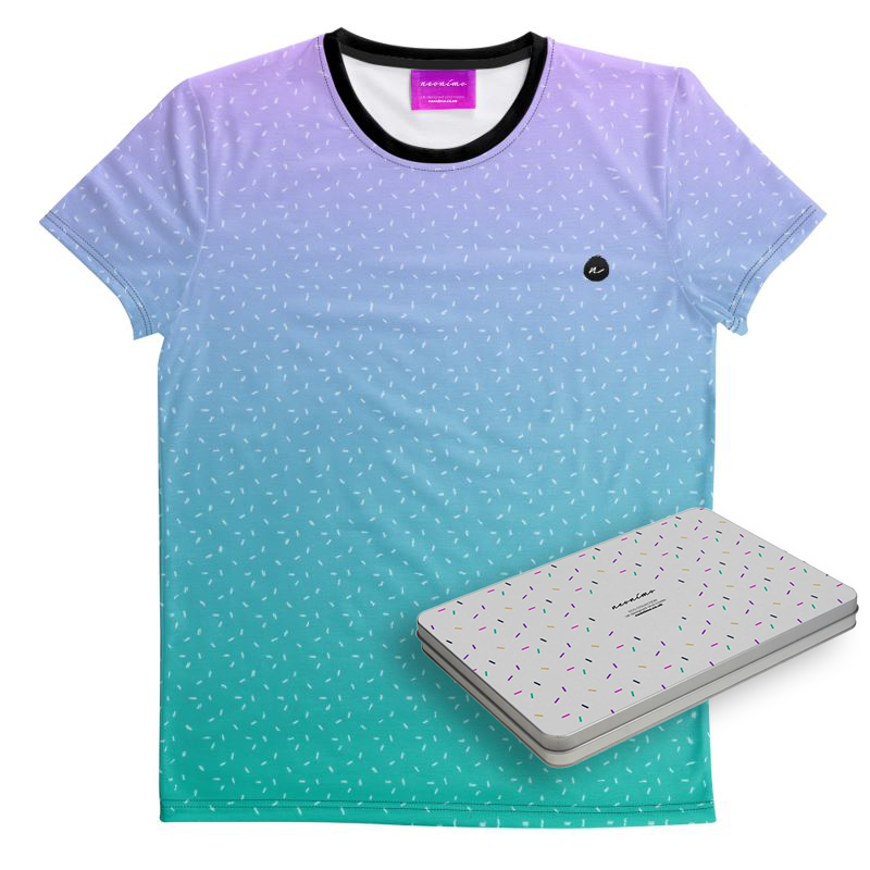 Unisex Recycled T-shirt Sea Green Ombré With Gift Box