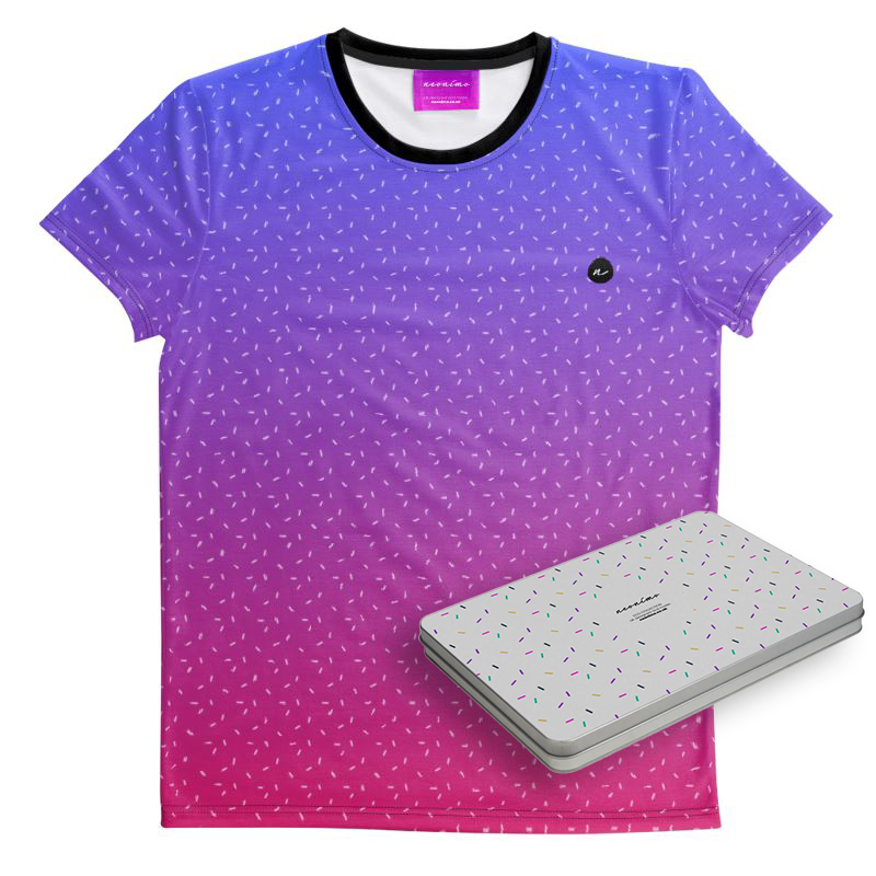 Unisex Recycled T-shirt Electric Purple Ombré With Gift Box